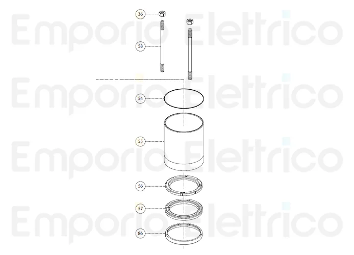fadini ricambio tirante m8x126 4pz per aproli 480 48058 4