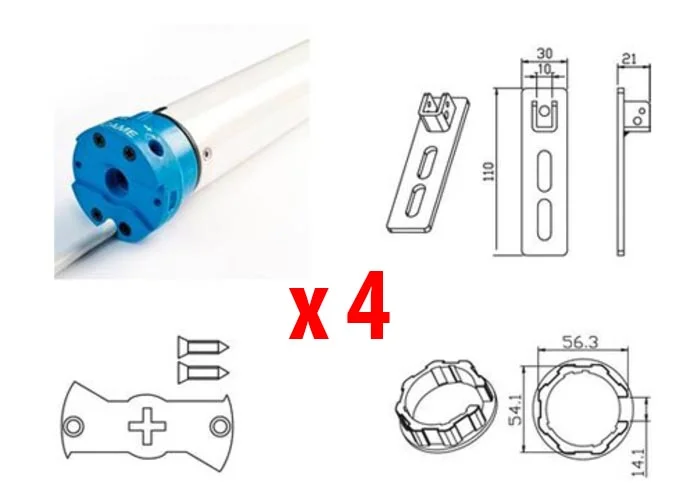 came 4 x tubular motor kit for mondrian 5 rolling shutters 230v uy0020 001uy0020