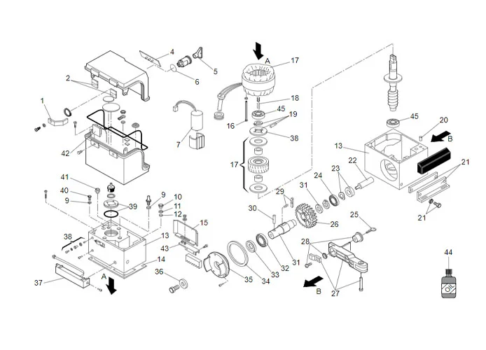 faac spare parts page for motor 844 mc rev