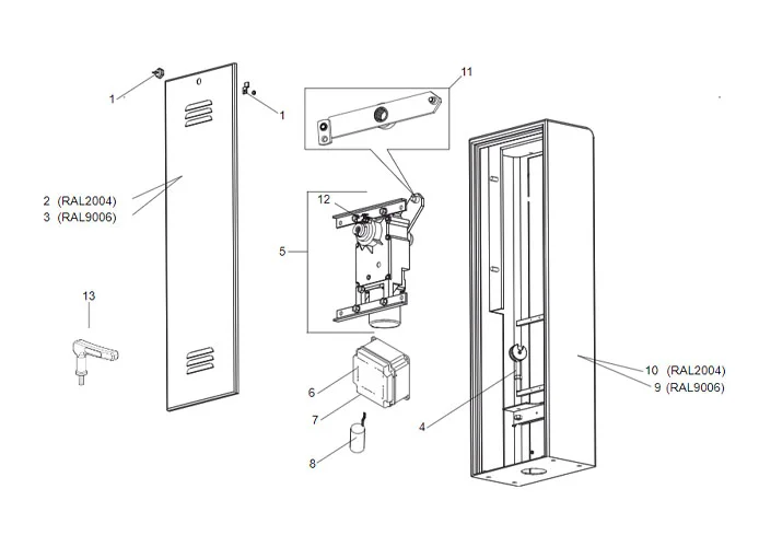 faac spare parts page for barriers 617- 6