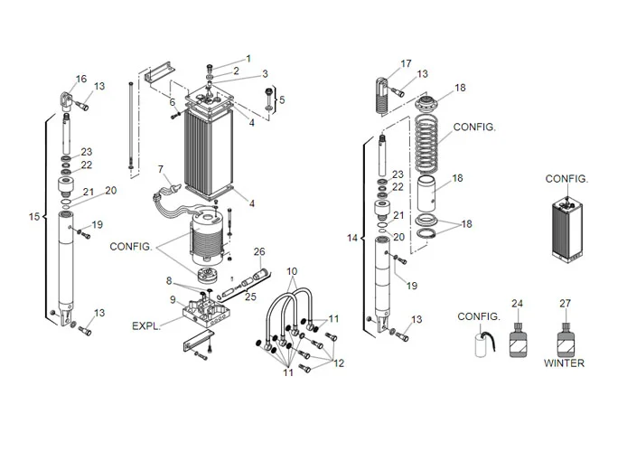faac spare parts page for barriers 642/70