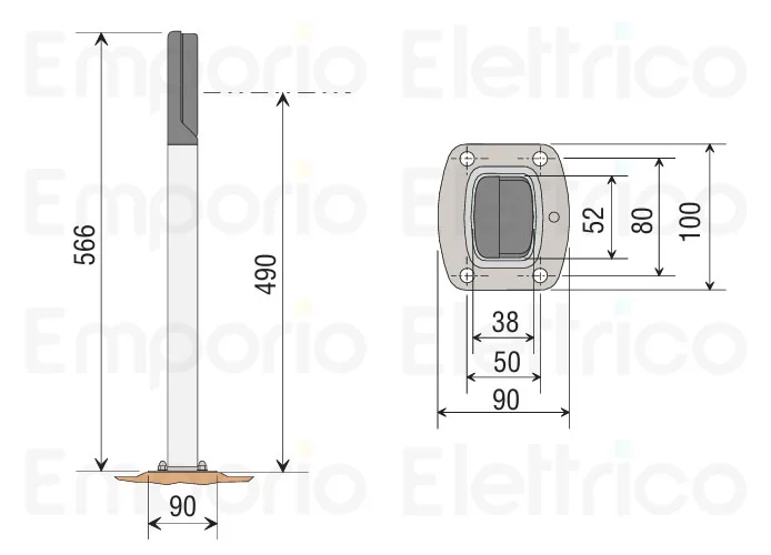 came black aluminium post 0,5 mt 001db-ln db-ln
